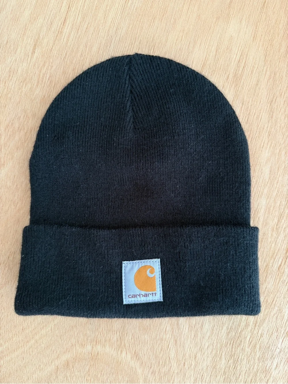 Carhartt Youth Black Beanie with Logo Patch Kid Gorpcore Streetwear